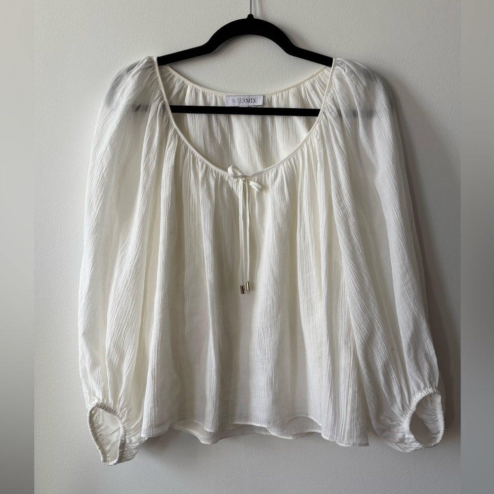 Intermix White Flowy Blouse
